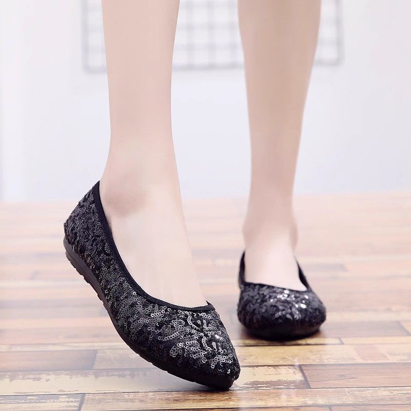 老北京布鞋官方女春秋新款时尚平底防滑休闲浅口上班软底亮片单鞋,淘宝优惠券,粉丝福利购,淘宝优惠卷