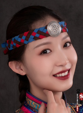 新款蒙古发带蒙古发绳女蒙古舞蹈演出头饰女蒙古服头饰女蒙族头饰