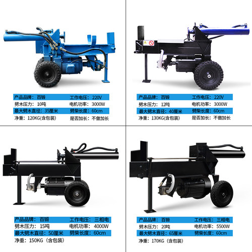 百锻劈柴机液压电动开山斧头伐木砍柴劈木材机器裂木劈材神器工具 - 图1