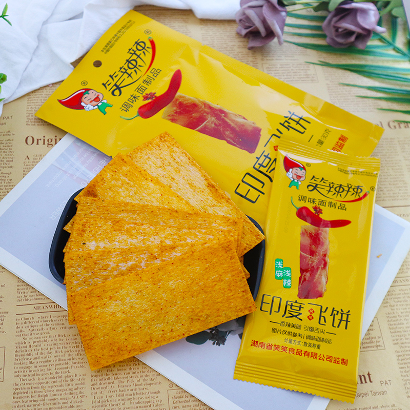 笑辣辣印度飞饼味香辣条手撕干片80后怀旧零食小吃休闲食儿时麻辣