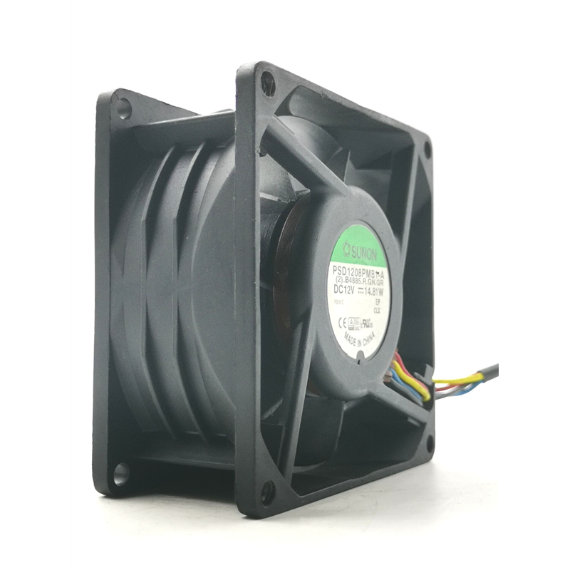 8CM防水风扇12V PSD1208PMB1-A  8038 14.81W 4线PWM温控 - 图0