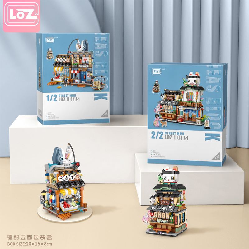 loz小颗粒积木微钻益智拼装玩具美食街景系列日式居酒屋789pcs-图2