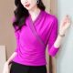 ຕາຫນ່າງຄໍ v-c ລຸ່ມສຸດ lace top