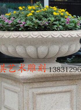花盆欧式风户外园林景观大理石