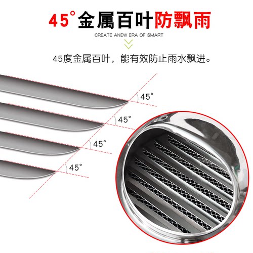 不锈钢风帽外墙出风口油烟机排烟管穿墙排气管防风罩卫生间排风管 - 图2