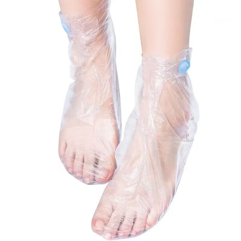 一次性脚膜套试鞋套防干裂护肤足膜套家用泡脚套加厚透明防水鞋套 - 图3