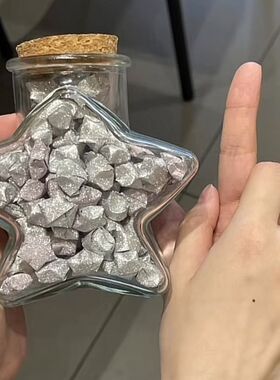 送女友闺蜜五角星许愿瓶银色星星折纸玻璃瓶diy星星瓶生日礼物