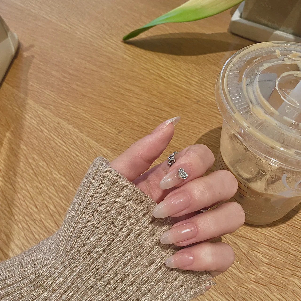 【白桃汽水】纯手工光疗穿戴甲法式猫眼美甲贴片裸色显白指甲贴片,淘宝优惠券,粉丝福利购,淘宝优惠卷