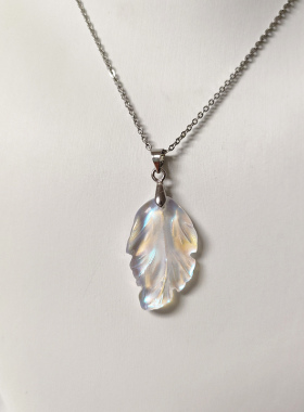 【不褪色 不过敏】钛钢树叶吊坠 水墨琉璃叶子项链小众锁骨链女