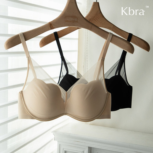 Kbra明星同款 玫瑰杯无痕内衣女小胸聚拢显大性感无钢圈下垂文胸 - 图0
