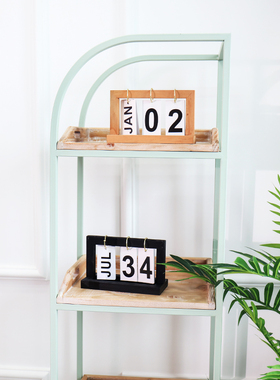 北欧ins风木质翻页店铺书房台历