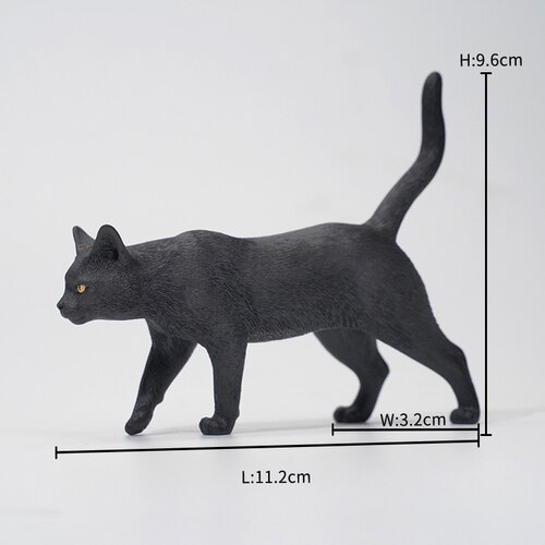 JXK 田园猫/小黑猫摆件 仿真宠物猫咪模型可爱树脂小饰品玩偶 - 图0