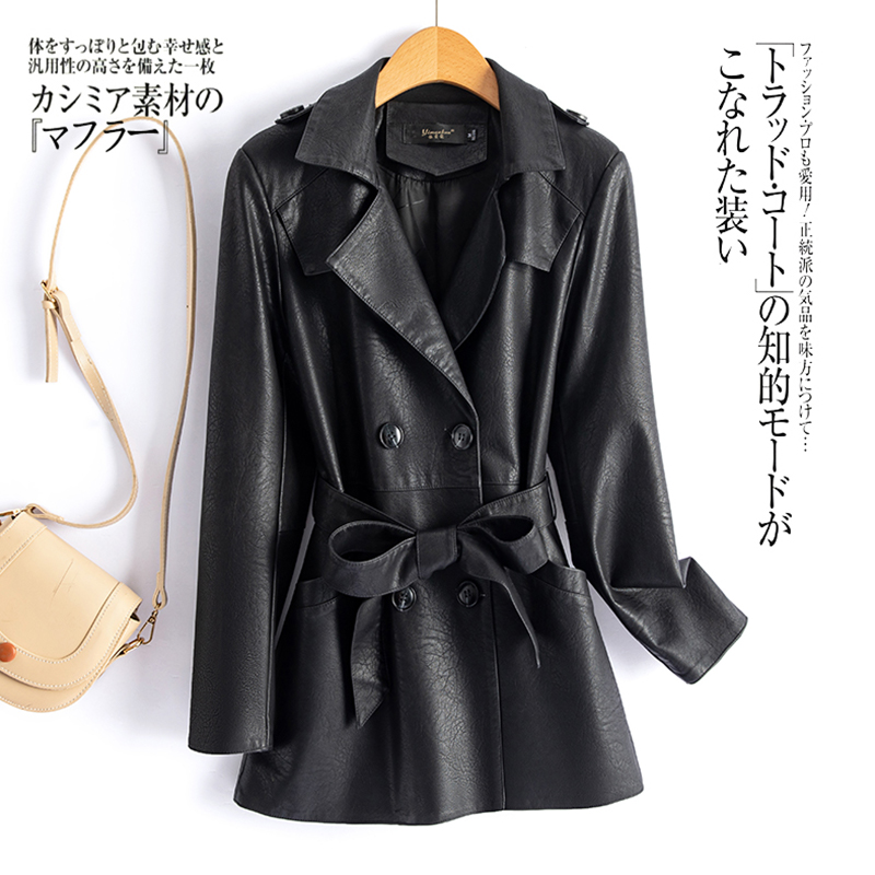 海宁真皮皮衣女2024春秋新款修身显瘦绵羊皮短款时尚皮夹克小外套 - 图1