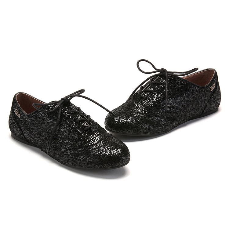 大码真皮及踝单鞋子女秋深口绑带圆头平跟黑色羊皮休闲KL13S22102,淘宝优惠券,粉丝福利购,淘宝优惠卷