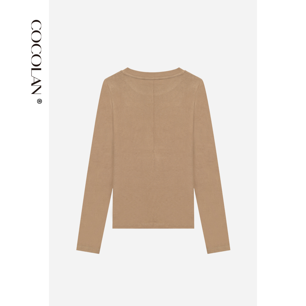 COCOLAN【桑蚕pro- 长袖】桑蚕丝秋季新款长袖女T恤CL6TX0725 - 图3