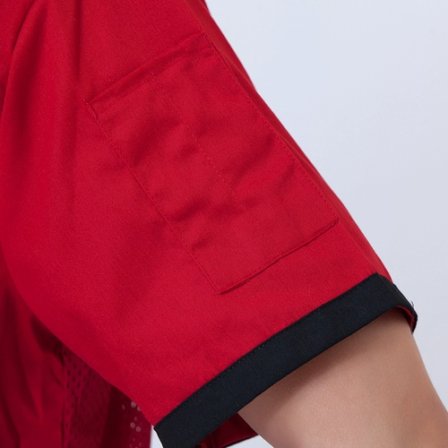 Рабочая одежда летнего шеф-повара Тонкий стиль дышащий сетчатой ​​сеть. Одежда с короткими рукавами.