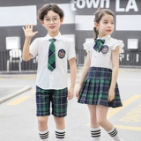 Летняя студенческая юбка в складку, летняя одежда для школьников, форма для детского сада, летний комплект