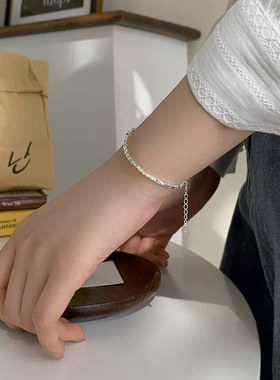 999足银碎银几两纯银手链女小众设计ins风高级感轻奢几何手饰