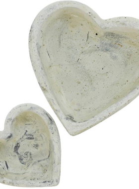 岛拉粗陶心形花盆田园样板间造景
