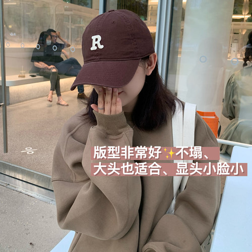 Deepsea深海 好版型！韩版情侣款显脸小字母棒球帽经典弯檐鸭舌帽 - 图1