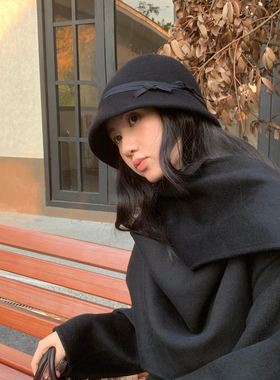 秋冬法式羊毛呢礼帽女显脸小