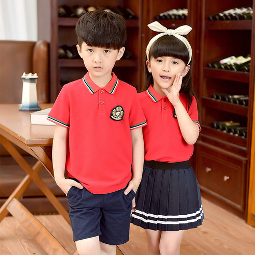 毕业照校服套装夏季短袖童装英伦学院风教师小学生班服幼儿园园服 - 图2