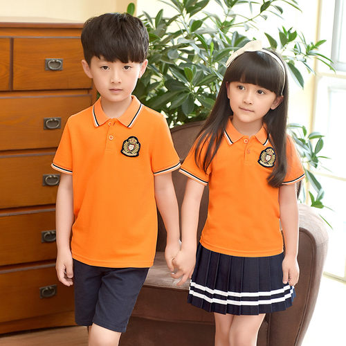毕业照校服套装夏季短袖童装英伦学院风教师小学生班服幼儿园园服 - 图1