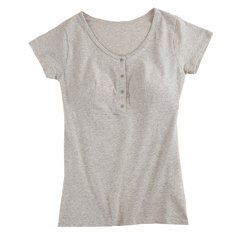 带胸垫夏季短袖哺乳衣外出上衣T恤半袖月子服喂奶衣家居服上装,淘宝优惠券,粉丝福利购,淘宝优惠卷