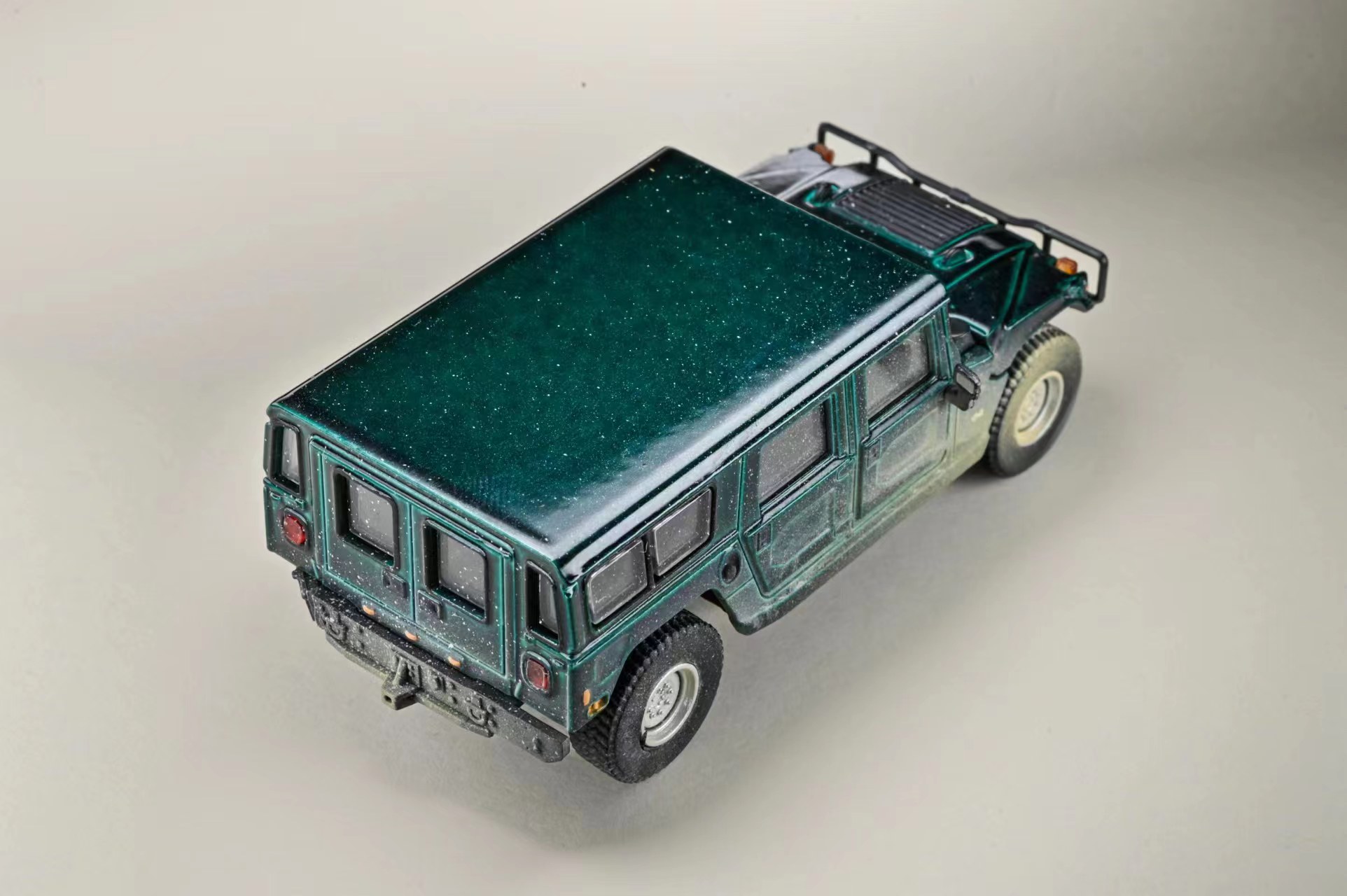 新596 Model 1:64 悍马H1越野车 引擎盖可开启 仿真合金汽车模型 - 图3