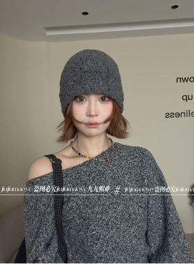 韩系复古镂空钩花帽子女秋冬保暖显脸小百搭针织包头帽2026年秋款