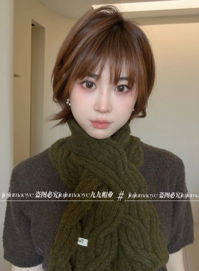 韩版时尚麻花针织围巾秋冬保暖百搭休闲防寒围脖女生户外防风防冻