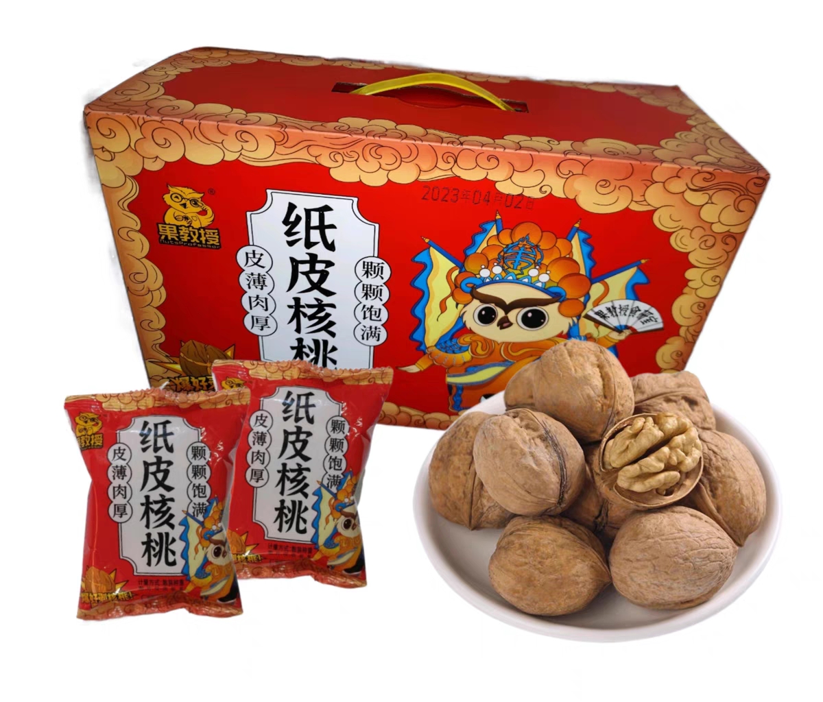 果教授薄皮核桃新疆185 纸皮核桃草本味熟核桃孕妇零食礼品 - 图3