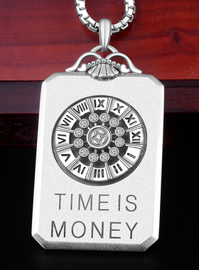 铜钱罗马数字可转动男友银吊坠