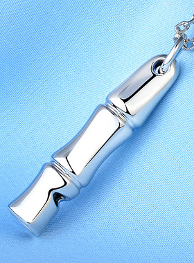 纯银哨子锁骨链吊坠白金同款