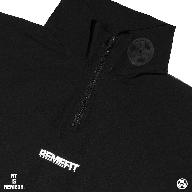 REMEFIT 夜光杠铃片 基础美式半拉立领翻领尼龙弹力运动夹克外套 - 图1