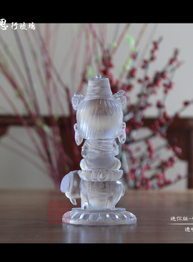 思行琉璃 10cm茶宠佛像迷你版普贤菩萨 四大菩萨之一包邮