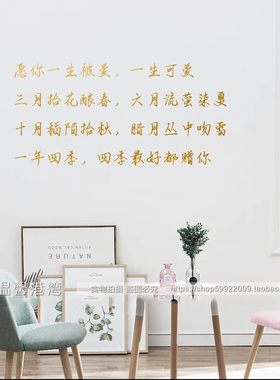 ins文字奶茶贴画客厅墙面装饰