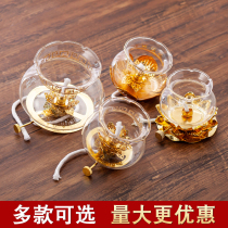 Oil lamp glass lampshade accessories windproof oil lamp for Buddha lamp base windproof hood ghee lamp holder Buddhist supplies