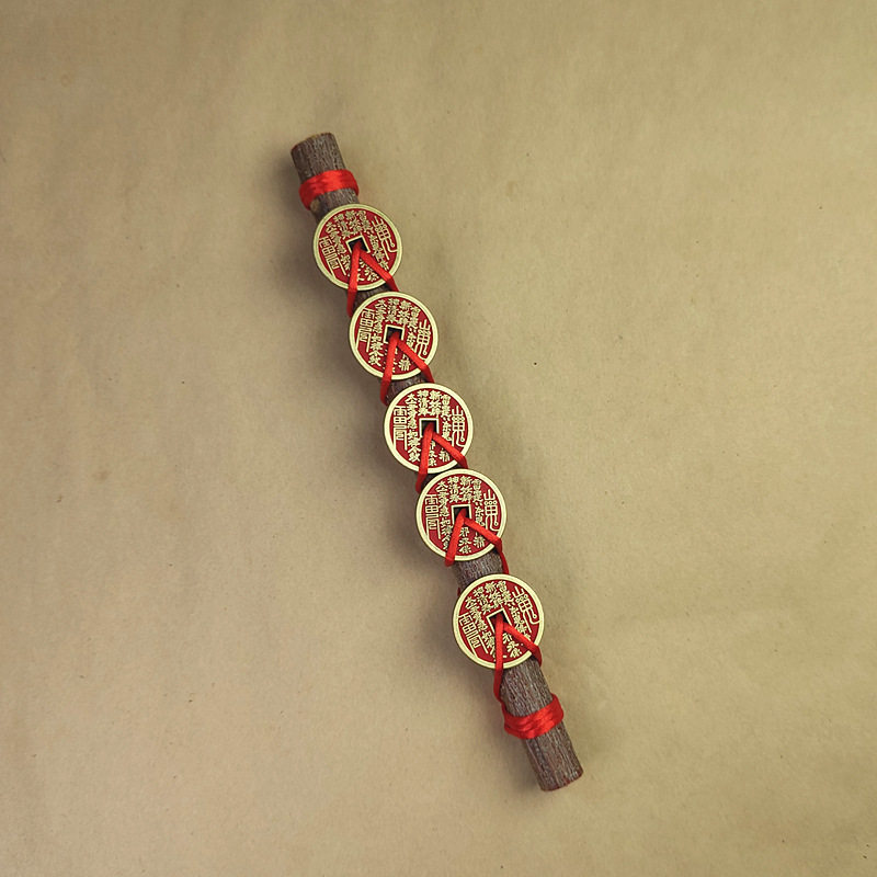 山鬼花钱桃木棒门对门八卦铜钱平安天然东南枝婴儿童宝宝惊吓啼哭,淘宝优惠券,粉丝福利购,淘宝优惠卷