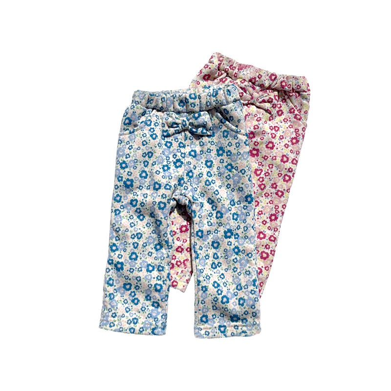 日单~丸* 田园清新小碎花 女童宝宝秋冬季加绒打底裤休闲长裤子,淘宝优惠券,粉丝福利购,淘宝优惠卷