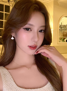 北岛月光精致闪钻小裙子耳环