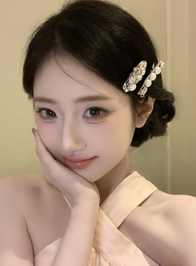 甜心小香闪钻珍珠蝴蝶结发夹
