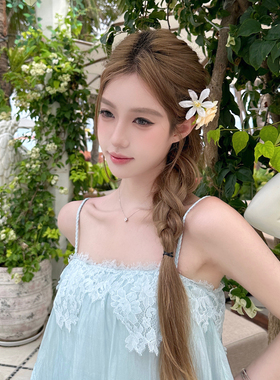 原创【清露海风】蓝色花朵发夹