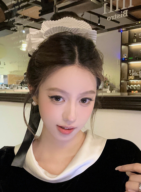 甜系珍妮百褶飘带蝴蝶结发圈