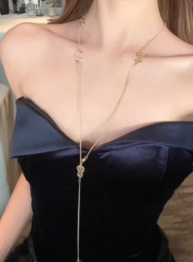 中式美学金色镂空葫芦长款项链