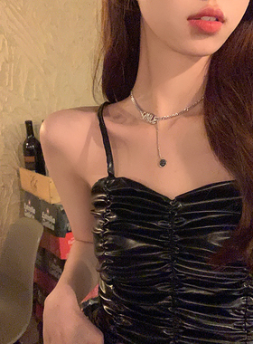 蜜桃茶杂志封面字母项链女ins