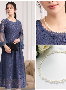 仿珍珠项链女士高级感毛衣链颈链简约小金珠锁骨链项圈项饰品L086