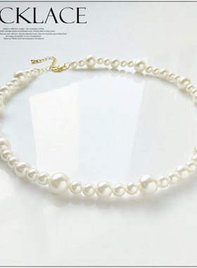 时尚仿珍珠项链锁骨链女士优雅气质毛衣链简约颈链配饰品项圈L082
