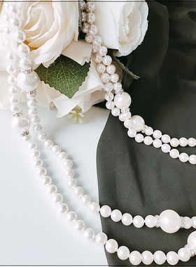 百搭女士旗袍多层短款珍珠项链
