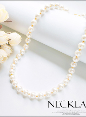 仿珍珠女生项链锁骨链颈链配饰品